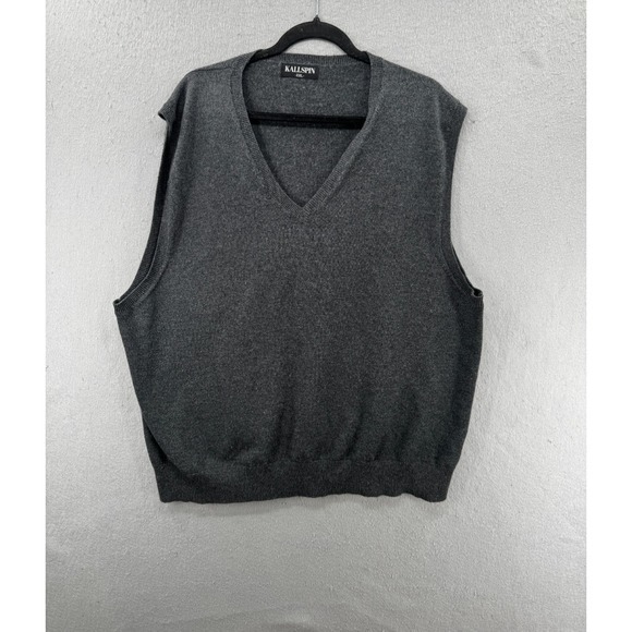Kallspin Other - Kallspin Sweater Vest Size XXL Gray Wool Blend Soft Lightweight Academia Neutral